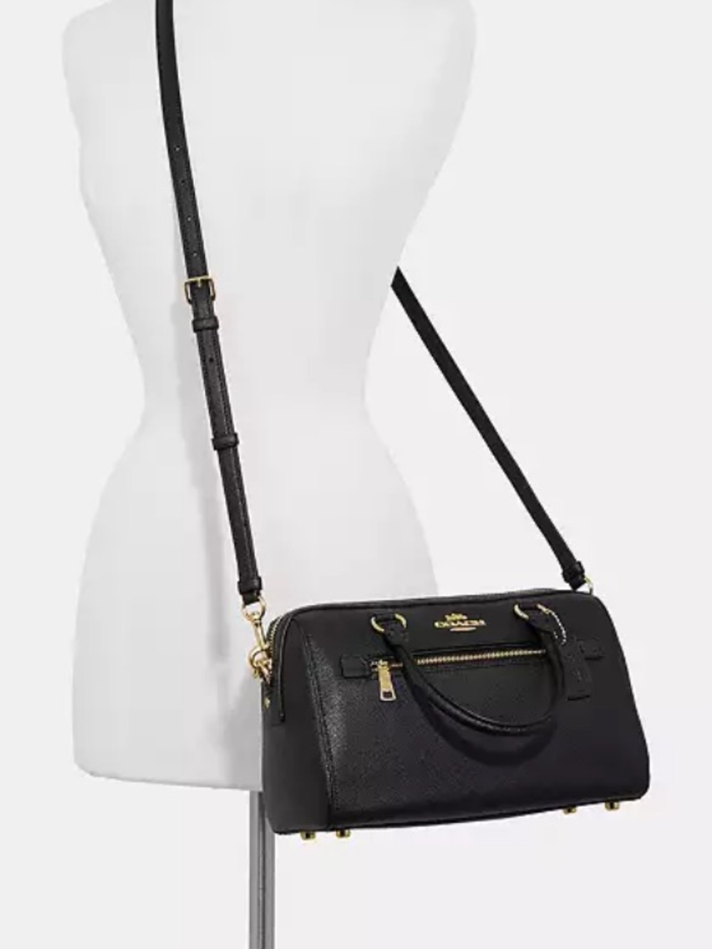 Coach Rowan Satchel with dual top handles and CB Strap Cross-grain Leather - Picture 12 of 14